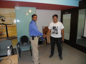 Kaushal Bhavsar with Mahesh Dhola (on Left) Kaushal Bhavsar with Mahesh Dhola (on Left)