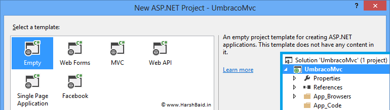 Umbraco CMS with ASP.NET MVC – Part 3 Inside Visual Studio