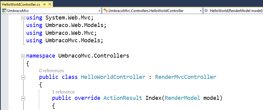Umbraco CMS with ASP.NET MVC – Part 4 The MVC Recipe
